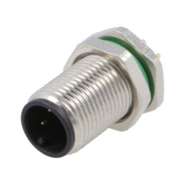 Conector: M12; soclu; PIN: 3; tată; 250V; IP67; THT; 4A