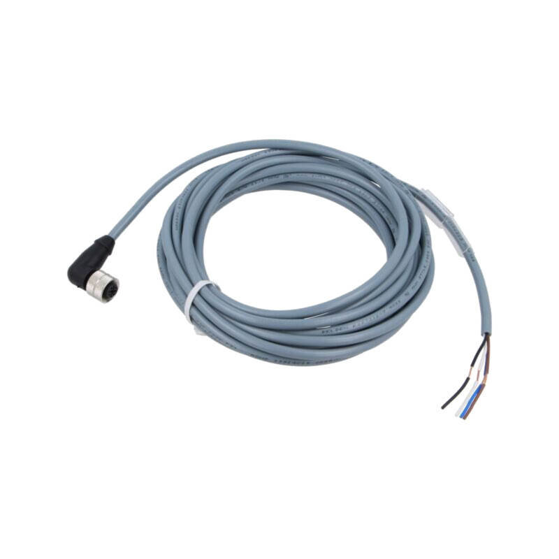 Cablu: pentru senzori/automatizări; PIN: 4; în unghi; 5m; M12; 4A Cablu: pentru senzori/automatizări; PIN: 4; în unghi; 5m; M12; 4A