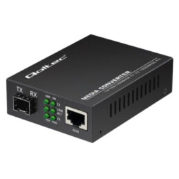 Convertor RJ45-SFP; DC soclu,RJ45 soclu,SFP x1; neagră; metal