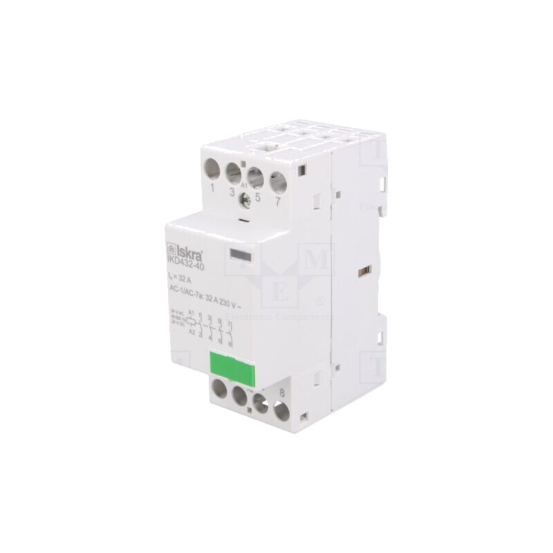 Contactor: 4-polar pt.instalaţii; 32A; 24VAC,24VDC; NO x4; IKD