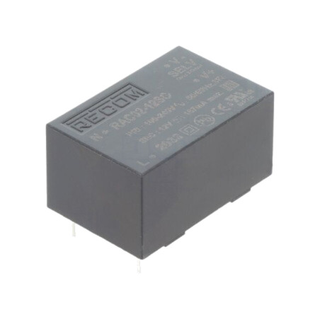 Convertor: AC/DC; 2W; Uintr: 80÷264VAC,115÷370VDC; Uieş: 12VDC