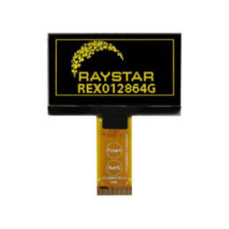 Afişaj: OLED; grafic; 2,42"; 128x64; Dim: 60,5x37x2,01mm; galbenă