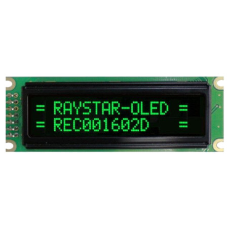 Afişaj: OLED; alfanumerice; 16x2; Dim: 85x30x10mm; verde; PIN: 14