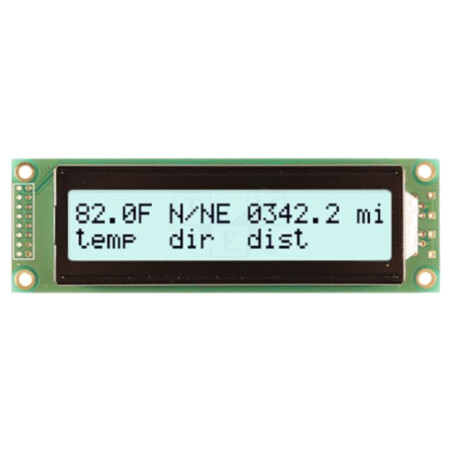 Afişaj: LCD; alfanumerice; FSTN Positive; 20x2; albă; LED; PIN: 16