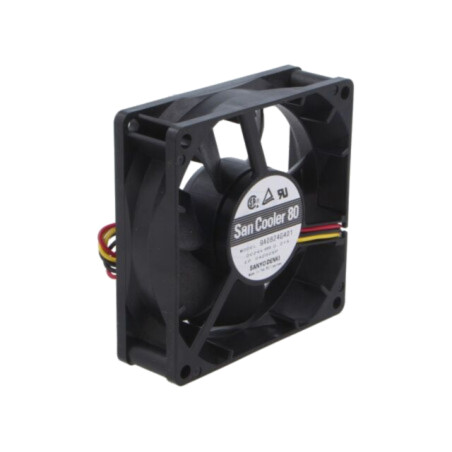 Ventilator: DC; axial; 24VDC; 80x80x25mm; 90m3/h; 40dBA; bilă