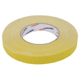 Bandă: textilă; W: 19mm; L: 50m; Thk: 0,31mm; galbenă; 64N/cm; 10%