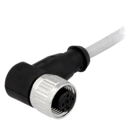 Conector: M12; mufă; mamă; PIN: 4; în unghi 90°; cabluri; 1,5m