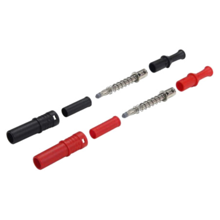Conector: banană 4mm; mufă; 36A; neagră,roşie; 2,5mm2; nichelat