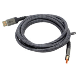 Cablu; DisplayPort mufă,din ambele părţi; textilă; Lung: 3m; gri