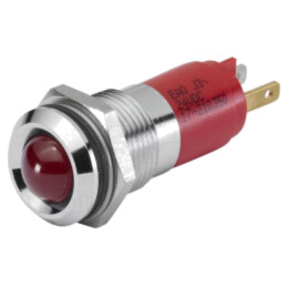 Lampă de control: LED; convex; roşie; 24VDC; Ø14mm; 17; conectori