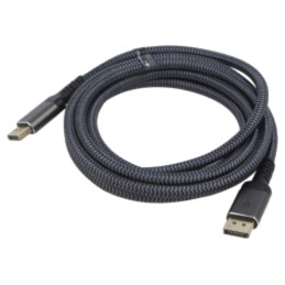 Cablu; DisplayPort mufă,din ambele părţi; textilă; Lung: 3m; gri