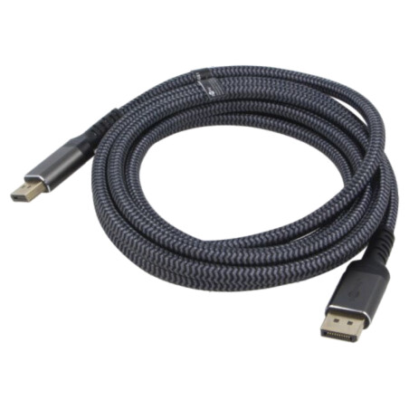Cablu; DisplayPort mufă,din ambele părţi; textilă; Lung: 3m; gri