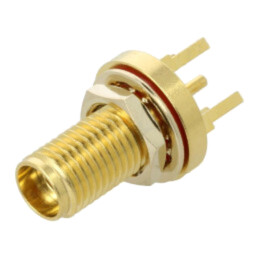 Conector: SMA; soclu; mamă; drept; THT; PTFE; aurit; Acoperire: aur