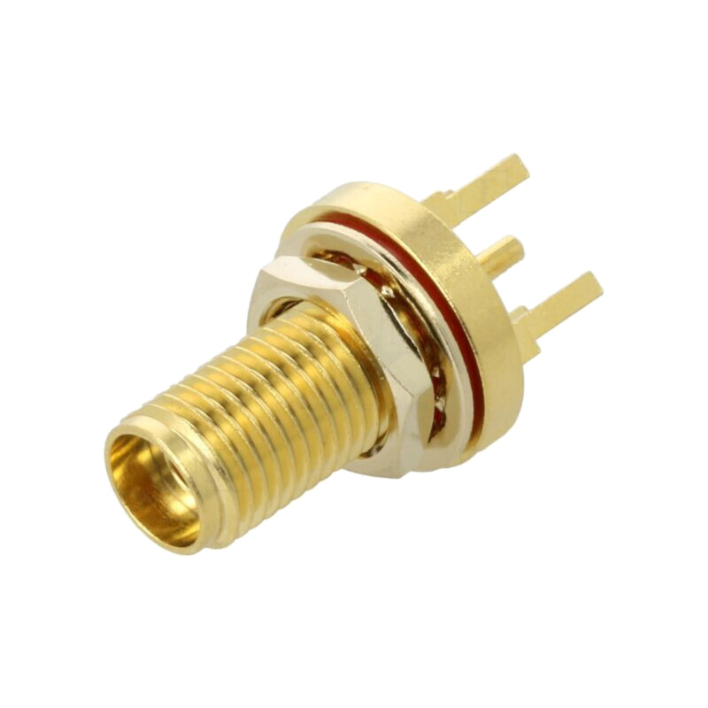 Conector: SMA; soclu; mamă; drept; THT; PTFE; aurit; Acoperire: aur