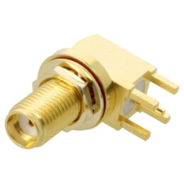 Conector: SMA; soclu; mamă; în unghi; THT; PTFE; aurit; IP67,IP68