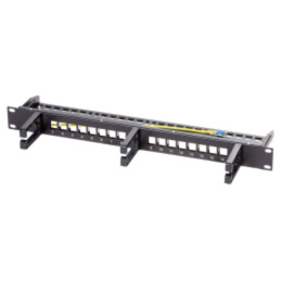 Patch panel; patch panel; rack; neagră; Număr porturi: 16