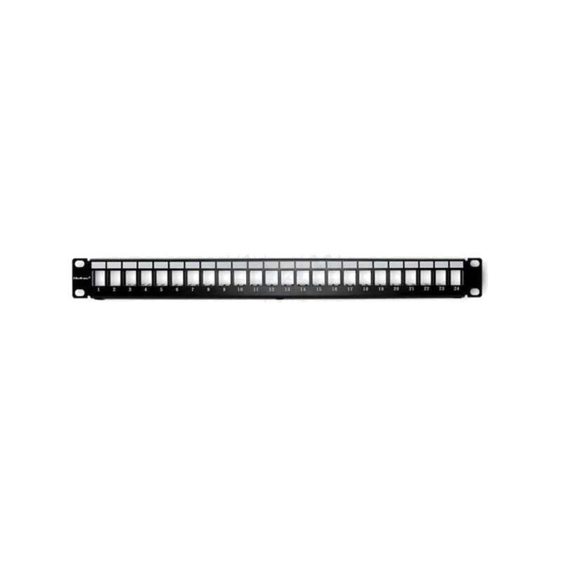 Patch panel; neagră; Număr porturi: 24; RJ45 soclu x24; RACK Patch panel; neagră; Număr porturi: 24; RJ45 soclu x24; RACK