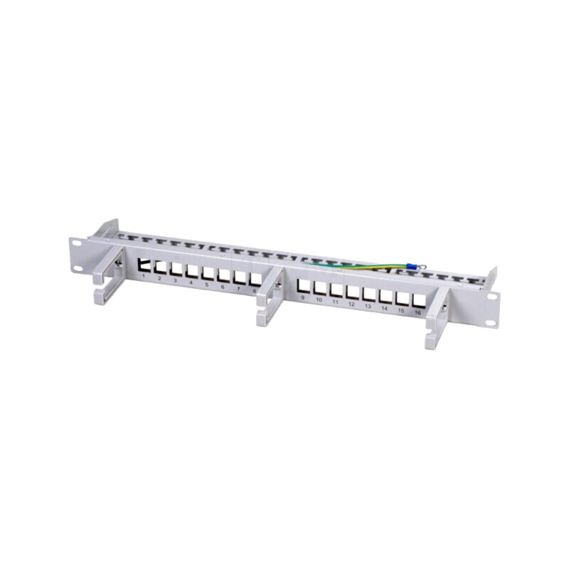 Patch panel; patch panel; rack; gri; Număr porturi: 16 Patch panel; patch panel; rack; gri; Număr porturi: 16