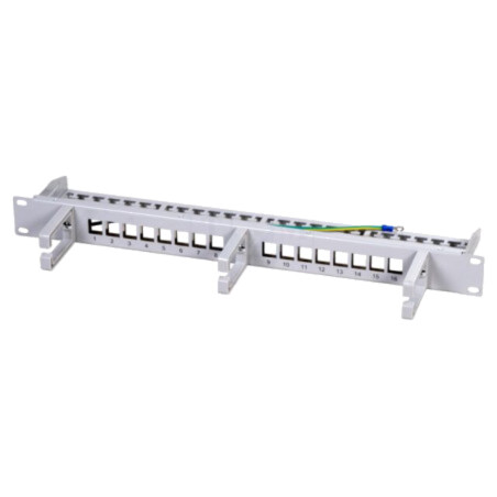 Patch panel; patch panel; rack; gri; Număr porturi: 16