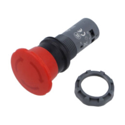 Comutator: de siguranţă; 22mm; Poz.i stab: 2; NC x2; roşie; fără