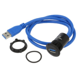 Cablu-adaptor; USB A soclu,USB A mufă; USB 3.0; Lung: 0,6m