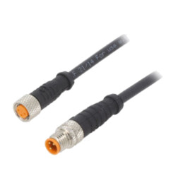 Cablu: pentru senzori/automatizări; M8; PIN: 3; 2m; mufă; 60VDC
