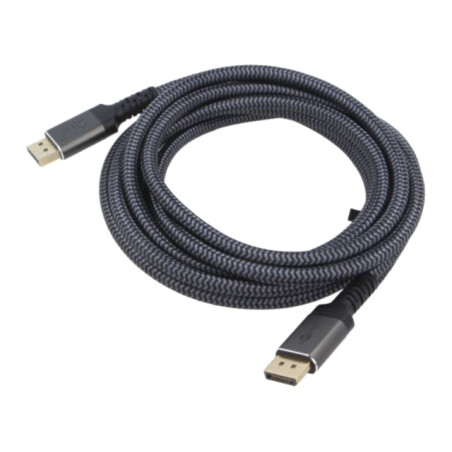 Cablu; DisplayPort mufă,din ambele părţi; textilă; Lung: 2m; gri