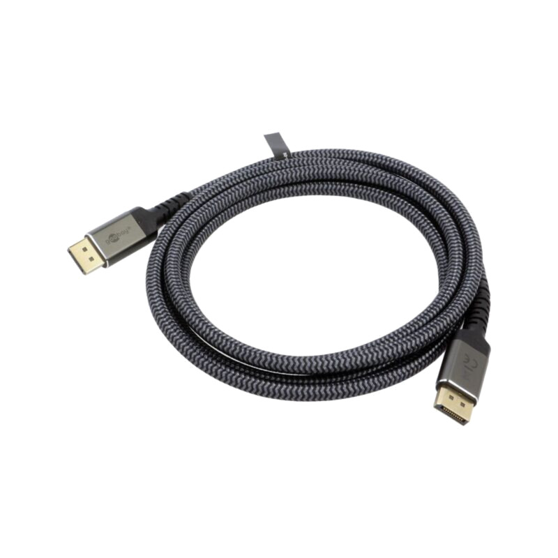 Cablu; DisplayPort mufă,din ambele părţi; textilă; Lung: 2m; gri Cablu; DisplayPort mufă,din ambele părţi; textilă; Lung: 2m; gri