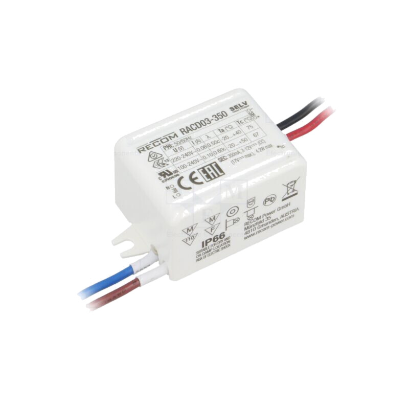 Alimentator: pulsatoriu; LED; 3W; 3÷12VDC; 350mA; 90÷264VAC; IP66 Alimentator: pulsatoriu; LED; 3W; 3÷12VDC; 350mA; 90÷264VAC; IP66