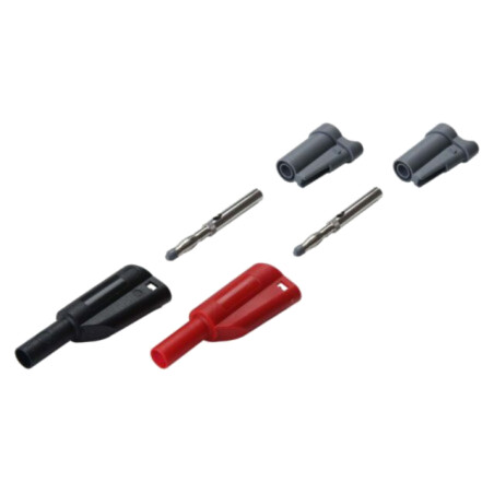 Conector: banană 4mm; mufă; 36A; neagră,roşie; 2,5mm2; nichelat