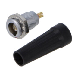 Conector: circular; soclu; 00; mamă; PIN: 4; 2A; IP50; lipire; drept