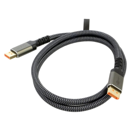 Cablu; DisplayPort mufă,din ambele părţi; textilă; Lung: 1m; gri