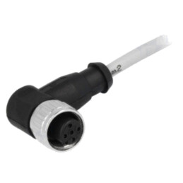 Conector: M12; mufă; mamă; PIN: 3; în unghi 90°; cabluri; 1m