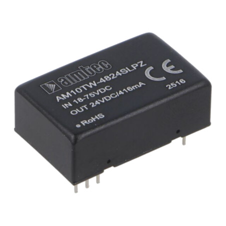 Convertor: DC/DC; 10W; Uintr: 18÷75VDC; Uieş: 24VDC; Iintr: 251mA