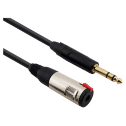 Cablu; Jack 6,3mm soclu,Jack 6,3mm mufă; 2m; negru; Øcablu: 6mm