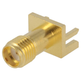 Conector: SMA; soclu; mamă; de margine; 50Ω; pentru PCB; PTFE; aurit