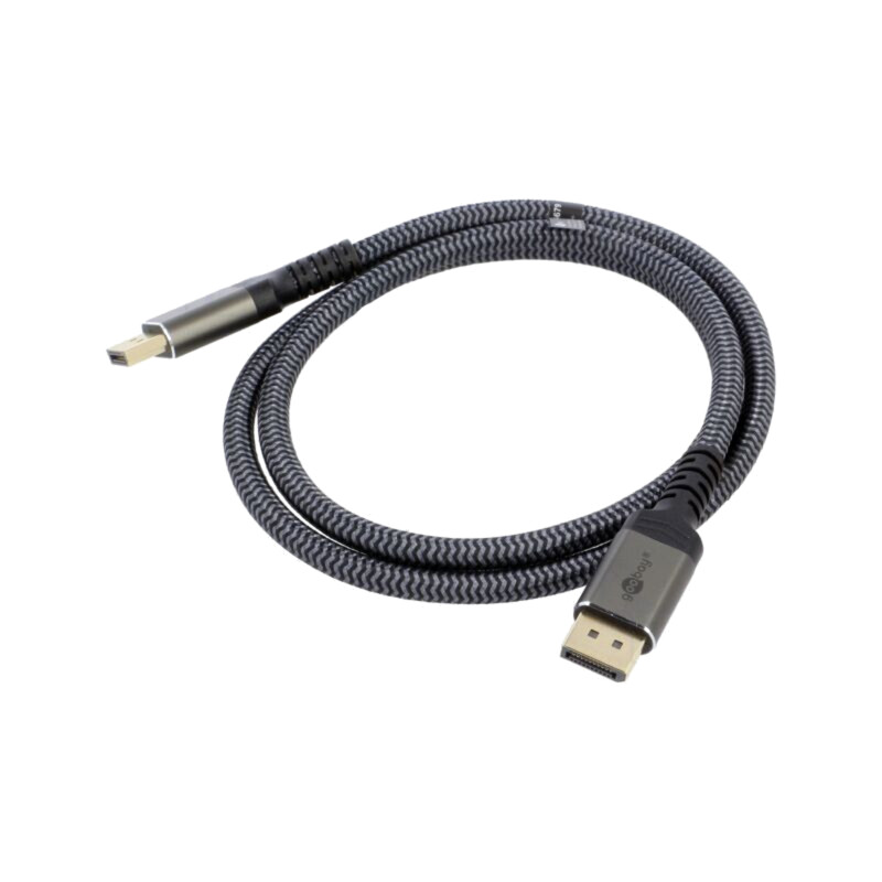 Cablu; DisplayPort mufă,din ambele părţi; textilă; Lung: 1m; gri Cablu; DisplayPort mufă,din ambele părţi; textilă; Lung: 1m; gri