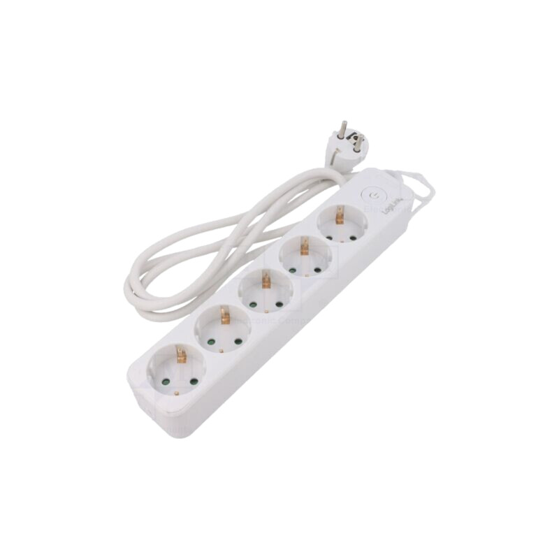 Prelungitor cu prize: de alimentare; Prize: 5; 250VAC; 16A; albă Prelungitor cu prize: de alimentare; Prize: 5; 250VAC; 16A; albă