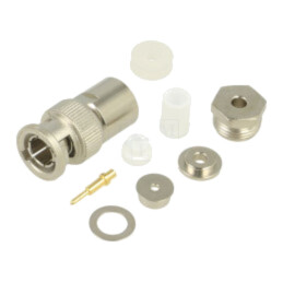 Conector: BNC; mufă; tată; drept; 50Ω; lipire,răsucire (clamp)