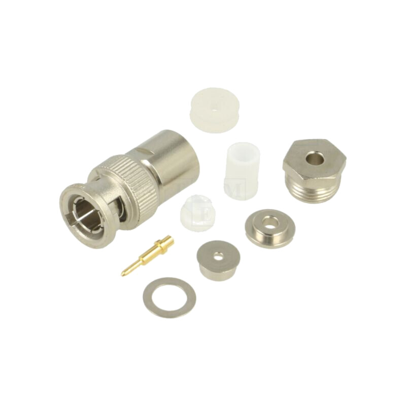 Conector: BNC; mufă; tată; drept; 50Ω; lipire,răsucire (clamp) Conector: BNC; mufă; tată; drept; 50Ω; lipire,răsucire (clamp)