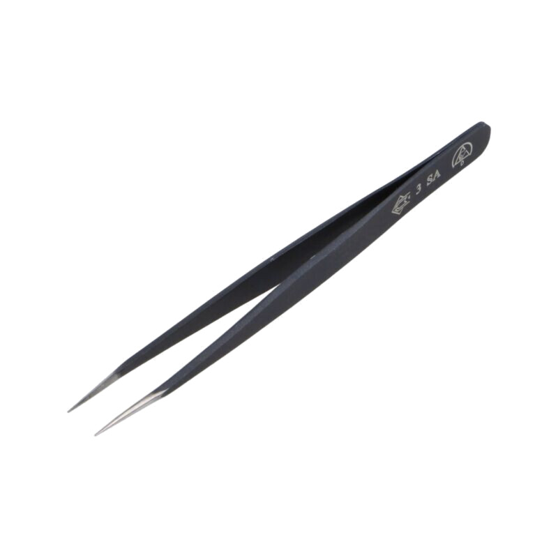 Pensetă; Formă capăt vârf: ascuţită; Lung.pensetă: 120mm; ESD Pensetă; Formă capăt vârf: ascuţită; Lung.pensetă: 120mm; ESD