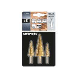 Set de burghie; graduale,conic; Ø: 4÷12mm,4÷20mm,4÷32mm; 3buc.