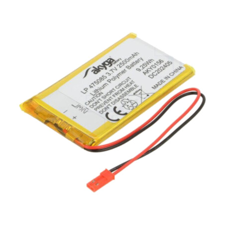 Acumul: Li-Po; 3,7V; 2500mAh; cabluri,contector JST SYP-02T-1