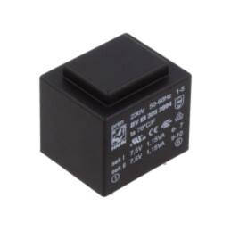 Transformator: încapsulat; 2,3VA; 230VAC; 7,5V; 7,5V; 153mA; 153mA