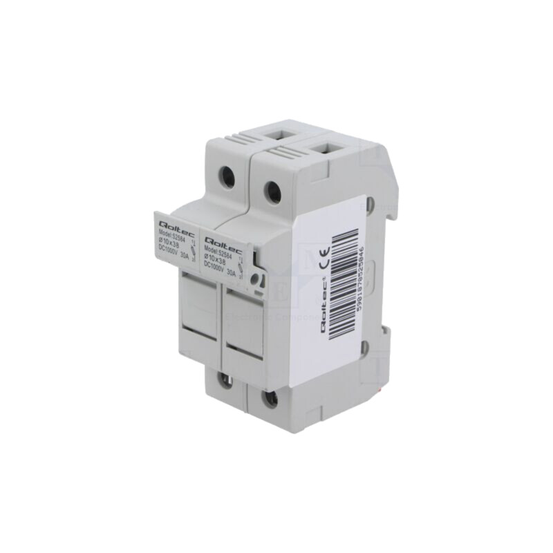 Clemă; 10x38mm; pentru şină DIN; 30A; Poli: 2; 1kVDC Clemă; 10x38mm; pentru şină DIN; 30A; Poli: 2; 1kVDC