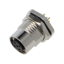 Conector: M12; soclu; mamă; 2A; 60V; PIN: 5; IP67; drept; THT