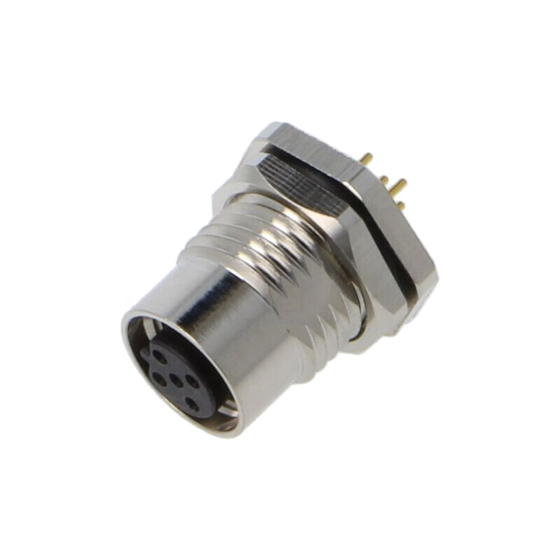 Conector: M12; soclu; mamă; 2A; 60V; PIN: 5; IP67; drept; THT