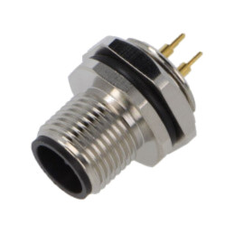 Conector: M12; soclu; tată; 4A; 250V; PIN: 4; IP67; drept; THT