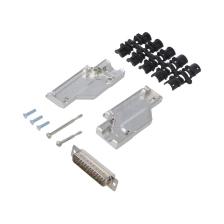 Conector: D-Sub; PIN: 25; mufă; tată; în unghi 90°; lipire; pe cablu