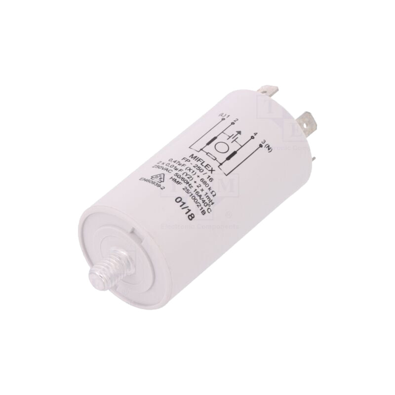 Filtru: anti-interferenţe; alimentare; 250VAC; Cx: 0,47uF; Cy: 10nF